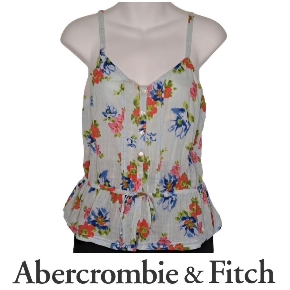 ABERCROMBIE & FITCH - Floral Cami, 100% Cotton, Tie Waist, Small, EUC